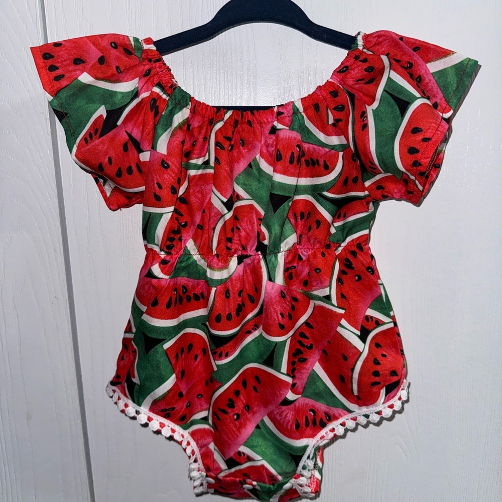 Stylish Watermelon one piece baby girl outfit 12 months